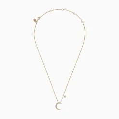 Necklaces & Pendants|BH Multi Novelty 14K Yellow Gold Diamond Moon and Star Necklace, 0.09 TCW
