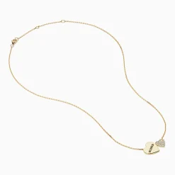 Necklaces & Pendants|Effy Jewelry Novelty 14K Yellow Gold Diamond "Mama" Heart Necklace