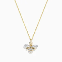 Necklaces & Pendants|BH Multi Novelty 14K Yellow Gold Diamond Bee Pendant, 0.26 TCW