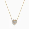 Necklaces & Pendants|Effy Jewelry Novelty 14K Yellow Gold Diamond Heart Necklace