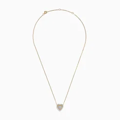 Necklaces & Pendants|Effy Jewelry Novelty 14K Yellow Gold Diamond Heart Necklace