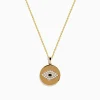 Necklaces & Pendants|Effy Jewelry Novelty 14K Yellow Gold Diamond Evil Eye Disk Pendant