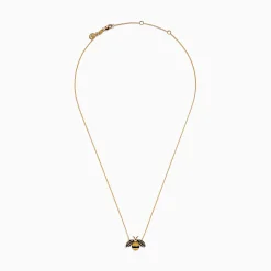 Necklaces & Pendants|Effy Jewelry Novelty 14K Yellow Gold Espresso and White Diamond Bee Necklace