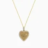 Necklaces & Pendants|Effy Jewelry Novelty 14k Yellow Gold "Girl Mom" Diamond Heart Pendant