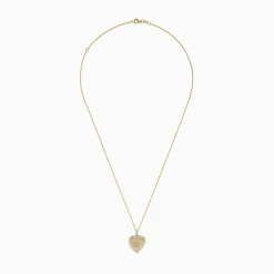 Necklaces & Pendants|Effy Jewelry Novelty 14k Yellow Gold "Girl Mom" Diamond Heart Pendant