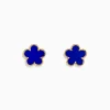 Earrings|BH Multi Novelty 14K Yellow Gold Lapis Flower Stud Earrings