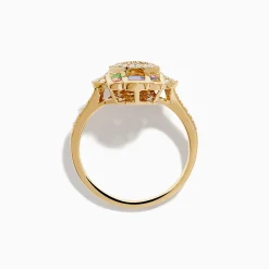 Rings|Effy Jewelry Novelty 14K Yellow Gold Multi Color Sapphire and Diamond Hamsa Ring