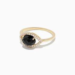 Rings|BH Multi Novelty 14K Yellow Gold Onyx and Diamond Evil Eye Ring, 1.56 TCW