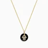 Necklaces & Pendants|BH Multi Novelty 14K Yellow Gold Onyx and Diamond Hamsa Pendant, 2.98 TCW
