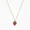 Necklaces & Pendants|Effy Jewelry Novelty 14K Yellow Gold Ruby and Tsavorite Strawberry Pendant