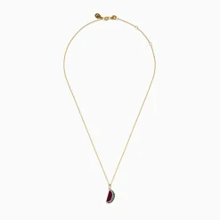 Necklaces & Pendants|Effy Jewelry Novelty 14K Yellow Gold Ruby, Tsavorite and Diamond Watermelon Pendant
