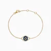 Bracelets|Effy Jewelry Novelty 14K Yellow Gold Sapphire u0026 Diamond Evil Eye Bracelet, 0.43 TCW