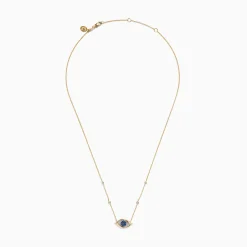 Necklaces & Pendants|BH Multi Novelty 14K Yellow Gold Sapphire and Diamond Evil Eye Necklace