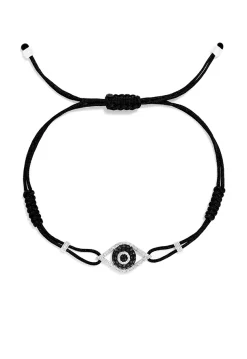 Bracelets|Effy Jewelry Novelty White Gold Black u0026 White Diamond Evil Eye Bracelet, 0.43 TCW