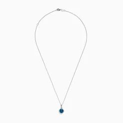 Necklaces & Pendants|BH Multi Ocean Bleu 14K Gold London Blue Topaz and Diamond Pendant, 2.10 TCW