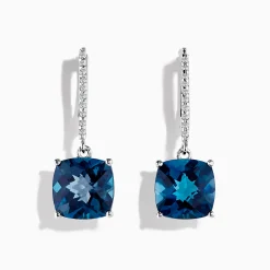 Earrings|BH Multi Ocean Bleu 14K Gold London Blue Topaz u0026 Diamond Earrings, 10.84 TCW