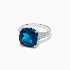 Rings|BH Multi Ocean Bleu 14K Gold London Blue Topaz and Diamond Ring, 8.69 TCW