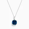 Necklaces & Pendants|BH Multi Ocean Bleu 14K Gold London Blue Topaz and Diamond Pendant, 8.29 TCW