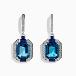 Earrings|BH Multi Ocean Bleu 14K Gold London Blue Topaz and Diamond Earrings, 8.74 TCW