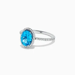 Rings|BH Multi Ocean Bleu 14K White Gold Blue Topaz and Diamond Ring, 2.51 TCW