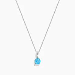 Necklaces & Pendants|BH Multi Ocean Bleu 14K White Gold Blue Topaz Pendant, 1.00 TCW
