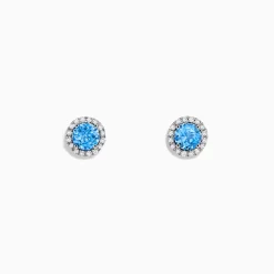 Earrings|BH Multi Ocean Bleu 14K White Gold Blue Topaz and Diamond Earrings, 1.32 TCW