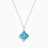 Necklaces & Pendants|Effy Jewelry Ocean Bleu 14K White Gold Blue Topaz and Diamond Pendant