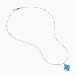 Necklaces & Pendants|Effy Jewelry Ocean Bleu 14K White Gold Blue Topaz and Diamond Pendant