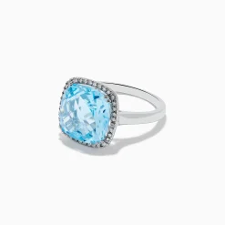 Rings|Effy Jewelry Ocean Bleu 14K White Gold Blue Topaz and Diamond Ring