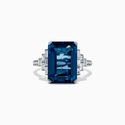 Rings|BH Multi Ocean Bleu 14K White Gold London Blue Topaz and Diamond Ring, 8.92 TCW