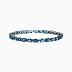 Bracelets|Effy Jewelry Ocean Bleu 14K White Gold London Blue Topaz Tennis Bracelet 13.55 TCW
