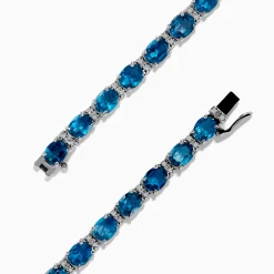 Bracelets|Effy Jewelry Ocean Bleu 14K White Gold London Blue Topaz Tennis Bracelet 13.55 TCW