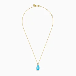 Necklaces & Pendants|Effy Jewelry Ocean Bleu 14K Yellow Gold Blue Topaz Pendant