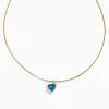 Necklaces & Pendants|Effy Jewelry Ocean Bleu 14K Yellow Gold Collar Necklace u0026 London Blue Topaz Pendant