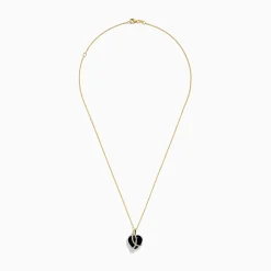 Necklaces & Pendants|Effy Jewelry Ocean Bleu 14K Yellow Gold Blue Topaz and Diamond Heart Pendant