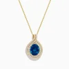 Necklaces & Pendants|Effy Jewelry Ocean Blue 14K Gold London Blue Topaz and Diamond Pendant