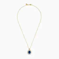 Necklaces & Pendants|Effy Jewelry Ocean Blue 14K Gold London Blue Topaz and Diamond Pendant