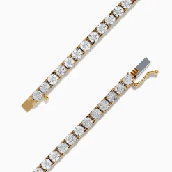 Bracelets|Effy Jewelry Pave Classica 14K Two-Tone Gold Diamond Tennis Bracelet 0.51 TCW