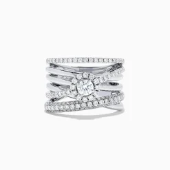 Rings|BH Multi Pave Classica 14K White Gold Diamond Ring, 1.12 TCW