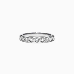 Rings|Effy Jewelry Pave Classica 14K White Gold Diamond Bezel Set Ring, 0.35 TCW