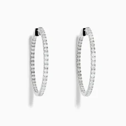 Earrings|Effy Jewelry Pave Classica 14K White Gold 1 1/2