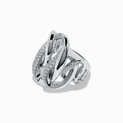 Rings|Effy Jewelry Pave Classica 14K White Gold Interlocking Diamond Statement Ring