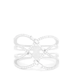 Rings|Effy Jewelry Pave Classica 14K White Gold Diamond Fashion Ring, 0.42 TCW