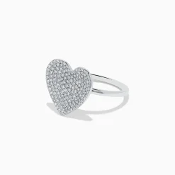 Rings|BH Multi Pave Classica 14K White Gold Diamond Heart Ring