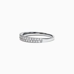 Rings|Effy Jewelry Pave Classica 14K White Gold Two Row Pave Diamond Band, 0.37 TCW