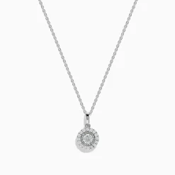 Necklaces & Pendants|Effy Jewelry Pave Classica 14K White Gold Diamond Halo Pendant 0.49 TCW