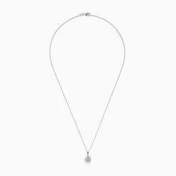 Necklaces & Pendants|Effy Jewelry Pave Classica 14K White Gold Diamond Halo Pendant 0.49 TCW