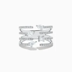 Rings|Effy Jewelry Pave Classica 14k White Gold Open Shank Diamond Ring