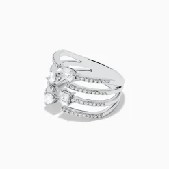 Rings|Effy Jewelry Pave Classica 14k White Gold Open Shank Diamond Ring