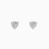 Earrings|BH Multi Pave Classica 14K White Gold Diamond Triangle Stud Earrings